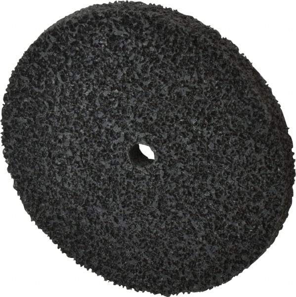Brite Star - 3" Diam, 1/4" Face Width, 1/4" Center Hole, Fine Grade, Silicon Carbide Deburring Wheel - Unitized, Soft Density 2 Grade, 12,100 RPM - Industrial Tool & Supply