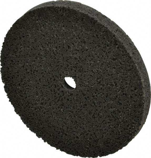 Brite Star - 3" Diam, 1/4" Face Width, 1/4" Center Hole, Fine Grade, Silicon Carbide Deburring Wheel - Unitized, Medium Density 3 Grade, 12,100 RPM - Industrial Tool & Supply