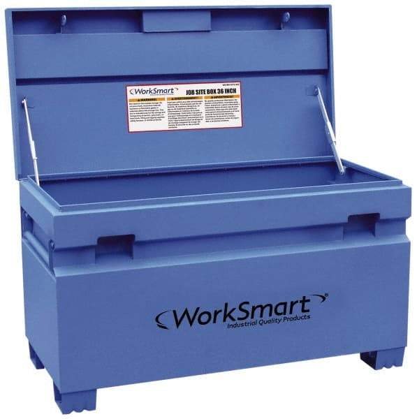 Value Collection - 36" Wide x 17" Deep x 21-5/16" High Job Site Box - Steel, Blue - Industrial Tool & Supply