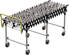 Value Collection - 18 Inches Wide x 2.7 Ft. to 8 Ft. Extended Length Flexible Conveyor - 31-1/2 to 39.4" High, 3 Leg Sets per Unit, 7 Wheels per Axle - Industrial Tool & Supply