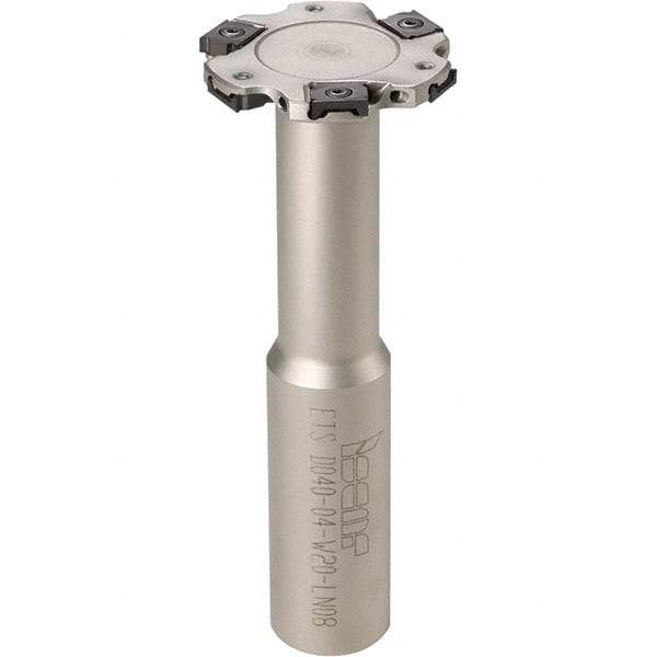Iscar - Shank Connection, 9/32" Cutting Width, 5/8" Depth of Cut, 2" Cutter Diam, 8 Tooth Indexable Slotting Cutter - 3/4" Shank Diam, ETS-LN08 Toolholder, LNET Insert, Right Hand Cutting Direction - Industrial Tool & Supply
