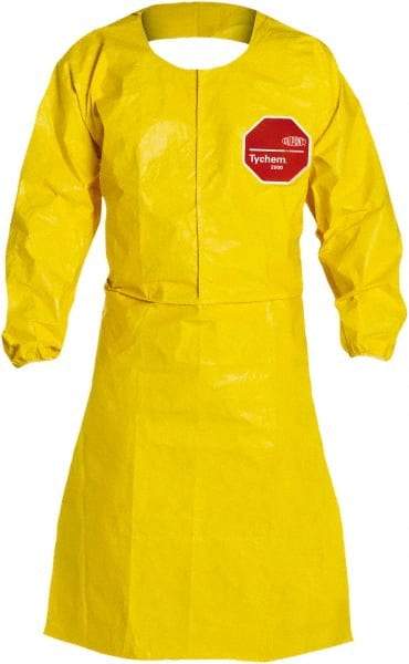 Dupont - 10 mil Thick Disposable & Chemical Resistant Apron - 28X44" YLW XL 25/CS TYCHEM 2000 SLEEVED APRON - Industrial Tool & Supply