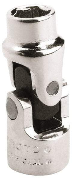 Proto - 1/4" Drive, Standard Hand Socket - 6 Points, 1-31/64" OAL, Alloy Steel, Chrome Finish - Industrial Tool & Supply