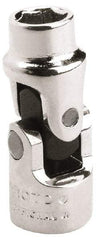 Proto - 1/4" Drive, Standard Hand Socket - 6 Points, 1-31/64" OAL, Alloy Steel, Chrome Finish - Industrial Tool & Supply