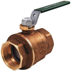 Legend Valve - 1" Pipe, Full Port, Brass Full Port Ball Valve - Bi-Directional, FNPT x FNPT Ends, Quarter Turn Handle, 600 WOG, 150 WSP - Industrial Tool & Supply