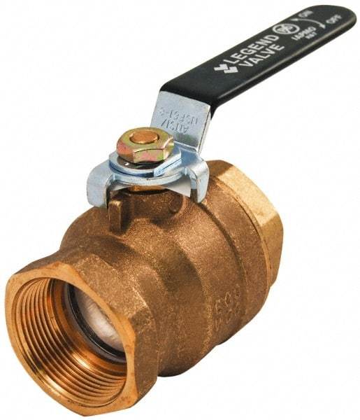 Legend Valve - 2-1/2" Pipe, Full Port, Lead Free Brass UL, CSA, FM, NSF Approved Ball Valve - 2 Piece, FIP x FIP Ends, Lever Handle, 400 WOG, 150 WSP - Industrial Tool & Supply