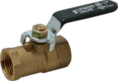 Legend Valve - 1/2" Pipe, Full Port, Brass Full Port Ball Valve - Bi-Directional, FNPT x FNPT Ends, Quarter Turn Handle, 600 WOG, 150 WSP - Industrial Tool & Supply