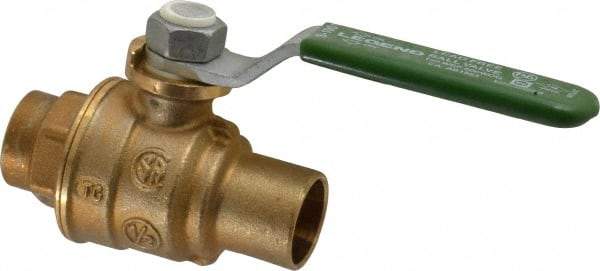 Legend Valve - 1/2" Pipe, Full Port, Brass Full Port Ball Valve - Bi-Directional, Sweat Ends, Quarter Turn Handle, 600 WOG, 150 WSP - Industrial Tool & Supply