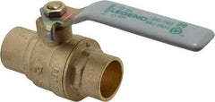 Legend Valve - 3/4" Pipe, Full Port, Brass Full Port Ball Valve - Bi-Directional, Sweat Ends, Quarter Turn Handle, 600 WOG, 150 WSP - Industrial Tool & Supply