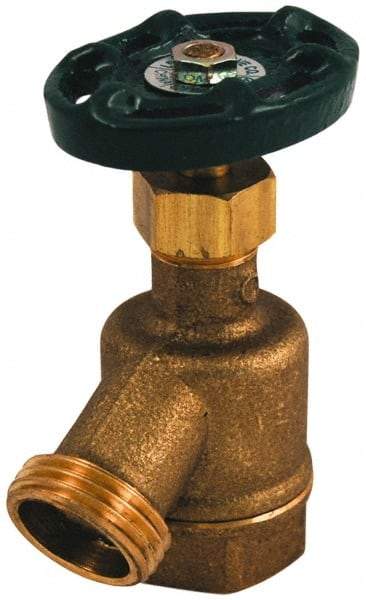 Legend Valve - 3/4" Pipe, 125 psi WOG Rating, Brass Bent Nose Garden Valve - Oval Handle, FNPT x MGHT End Connections, Use with Potable Water Applications - Industrial Tool & Supply