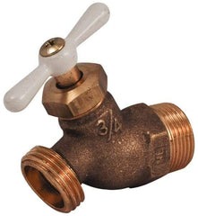 Legend Valve - 3/4" Pipe, 125 psi WOG Rating, Brass Hose Bibb, Stop Valve - T Handle, MNPT x MGHT End Connections, Use with Potable Water Applications - Industrial Tool & Supply
