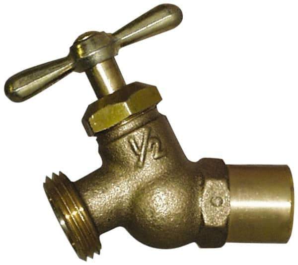 Legend Valve - 3/4" Pipe, 125 psi WOG Rating, Brass Hose Bibb, Stop Valve - T Handle, MGHT End Connections, Use with Potable Water Applications - Industrial Tool & Supply