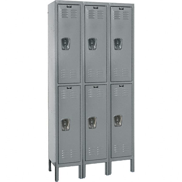 Hallowell - 6 Door, 2 Tier, Premium Wardrobe Lockers - Industrial Tool & Supply