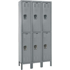 Hallowell - 6 Door, 2 Tier, Premium Wardrobe Lockers - Industrial Tool & Supply