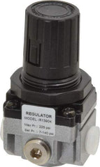 PRO-SOURCE - 1/8 NPT Port, 17 CFM, Aluminum Miniature Regulator - 7 to 145 psi Range, 220 Max psi Supply Pressure, 1/8" Gauge Port Thread, 1.56" Wide x 3.19" High - Industrial Tool & Supply