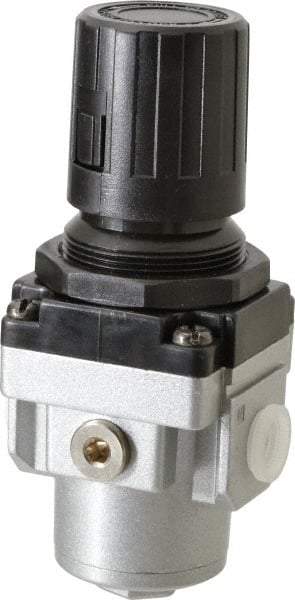 PRO-SOURCE - 1/4 NPT Port, 56 CFM, Aluminum Intermediate Regulator - 7 to 145 psi Range, 220 Max psi Supply Pressure, 1/8" Gauge Port Thread, 2.16" Wide x 5.31" High - Industrial Tool & Supply