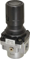 PRO-SOURCE - 1/2 NPT Port, 140 CFM, Aluminum Standard Regulator - 7 to 145 psi Range, 220 Max psi Supply Pressure, 1/8" Gauge Port Thread, 2-3/4" Wide x 6-1/2" High - Industrial Tool & Supply