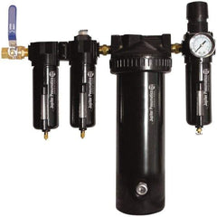 PRO-SOURCE - 25 CFM at 100 psi Inlet, 5 Stage Heavy-Duty Desiccant Dryer - 1/2" NPT Inlet/Outlet x 15" Long x 5-1/2" Wide x 16" High - Industrial Tool & Supply