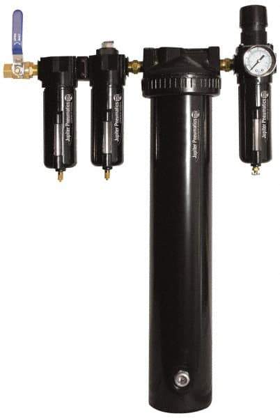 PRO-SOURCE - 30 CFM at 100 psi Inlet, 5 Stage Heavy-Duty Desiccant Dryer - 1/2" NPT Inlet/Outlet x 15" Long x 5-1/2" Wide x 26-1/2" High - Industrial Tool & Supply