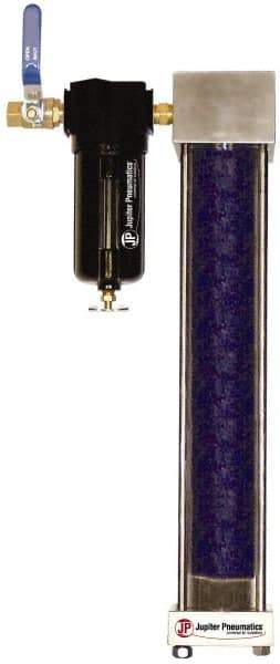 PRO-SOURCE - 1/2" NPT Port 2 Piece Filter-Desiccant Dryer FRL Unit - Zinc Bowl, 40 SCFM, 120 Max psi, 21" High, Manual Drain - Industrial Tool & Supply