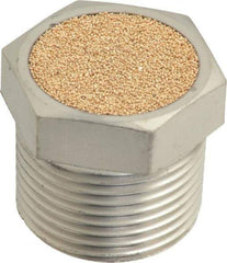 PRO-SOURCE - 3/4 Male NPT, 1-1/16" Hex, 1" OAL, Breather Vent - 150 Max psi, Bronze - Industrial Tool & Supply