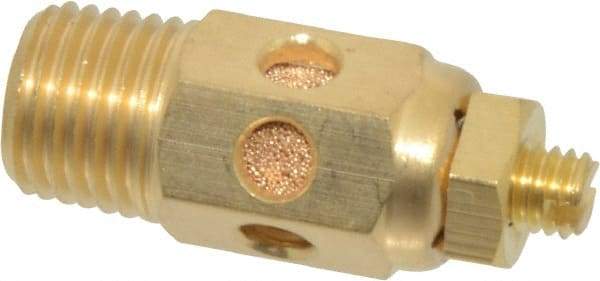 PRO-SOURCE - 1/4 Male NPT, 9/16" Hex, 1-9/16" OAL, Speed Control Muffler - 300 Max psi, 30 CFM, Brass - Industrial Tool & Supply