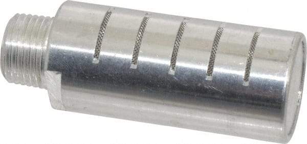 PRO-SOURCE - 1/2 Male NPT, 1" Hex, 3-1/4" OAL, Muffler - 300 Max psi, 60 CFM, Aluminum - Industrial Tool & Supply
