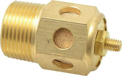 PRO-SOURCE - 3/4 Male NPT, 1-1/16" Hex, 2-3/8" OAL, Speed Control Muffler - 300 Max psi, 70 CFM, Brass - Industrial Tool & Supply