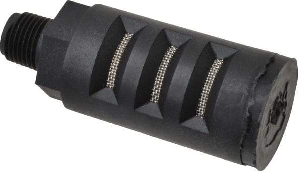PRO-SOURCE - 1/8 Male NPT, 5/8" Hex, 2-7/64" OAL, Muffler - 150 Max psi, Glass Filled Nylon - Industrial Tool & Supply