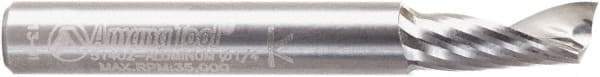 Amana Tool - 1/4" Cutting Diam x 5/8" Length of Cut, 1 Flute, Upcut Spiral Router Bit - Right Hand Cut, Solid Carbide, 2" OAL x 1/4" Shank Diam - Industrial Tool & Supply