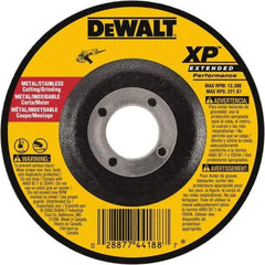 DeWALT - 24 Grit, 9" Wheel Diam, 1/8" Wheel Thickness, 7/8" Arbor Hole, Type 27 Depressed Center Wheel - Zirconia Alumina, Resinoid Bond, 6,600 Max RPM, Compatible with Angle Grinder - Industrial Tool & Supply