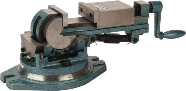 Gibraltar - 3" Jaw Width, 3-1/2" Jaw Opening Capacity, 3-Way Angle Swivel Machine Vise - Manual Operation, 1 Station, 16" Long x 6.3" High x 1-1/4" Deep, Cast Iron - Industrial Tool & Supply