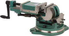 Gibraltar - 5" Jaw Width, 5-23/32" Jaw Opening Capacity, 3-Way Angle Swivel Machine Vise - Manual Operation, 1 Station, 25" Long x 8.46" High x 1-1/2" Deep, Cast Iron - Industrial Tool & Supply