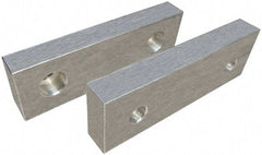 Gibraltar - 6" Wide x 3" High x 2" Thick, Flat/No Step Vise Jaw - Soft, Aluminum, Fixed Jaw, Compatible with 6" Vises - Industrial Tool & Supply