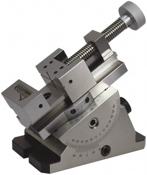 Gibraltar - 2-3/4" Jaw Width, 3" Jaw Opening Capacity, Horizontal Swivel Machine Vise - Manual Operation, 1 Station, 6.28" Long x 5.38" High x 1-3/16" Deep, Steel - Industrial Tool & Supply