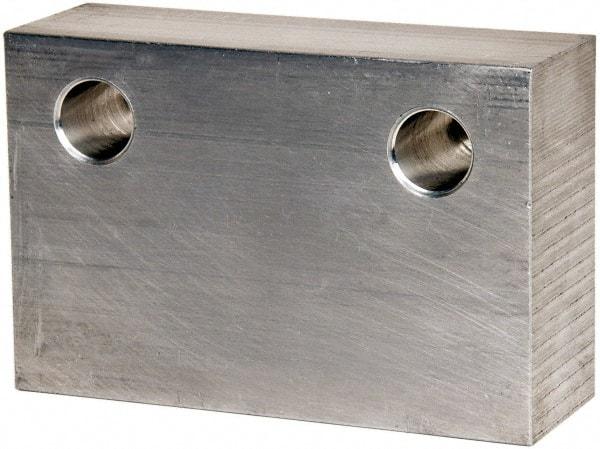 Gibraltar - 6" Wide x 4" High x 2" Thick, Flat/No Step Vise Jaw - Soft, Aluminum, Fixed Jaw, Compatible with 6" Vises - Industrial Tool & Supply