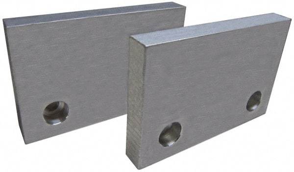 Gibraltar - 6" Wide x 3" High x 3/4" Thick, Flat/No Step Vise Jaw - Soft, Aluminum, Fixed Jaw, Compatible with 6" Vises - Industrial Tool & Supply