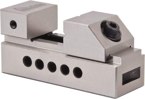Gibraltar - 1-27/64" Jaw Width, 1-1/2" Jaw Opening Capacity, 0.91" Jaw Height, Toolmaker's Vise - Flat Jaw, 0.003" Parallelism, 0.005" Squareness, 100mm OAL x 1.89" OAH - Industrial Tool & Supply