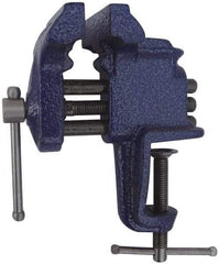 Gibraltar - 3" Jaw Width, 2-1/2" Opening Capacity, 2-5/8" Throat Depth, Cast Iron Stationary Bench Vise - Clamp-On Base Attachment - Industrial Tool & Supply