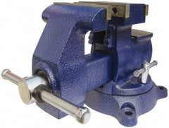 Gibraltar - 5-1/2" Jaw Width x 6" Jaw Opening Capacity, 3-3/4" Throat Depth, Bench & Pipe Combination Vise - 1/8 to 3" Pipe Capacity, Swivel Base, Bolt Down Attachment, Ductile Iron - Industrial Tool & Supply