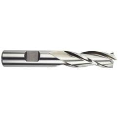 7/16 Dia. x 2-11/16 Overall Length 3-Flute Square End High Speed Steel SE End Mill-Round Shank-Center Cutting -Uncoated - Industrial Tool & Supply