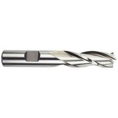 7/16 Dia. x 2-11/16 Overall Length 3-Flute Square End High Speed Steel SE End Mill-Round Shank-Center Cutting -Uncoated - Industrial Tool & Supply