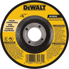 DeWALT - 24 Grit, 6" Wheel Diam, 1/8" Wheel Thickness, 7/8" Arbor Hole, Type 27 Depressed Center Wheel - Aluminum Oxide, 10,100 Max RPM, Compatible with Angle Grinder - Industrial Tool & Supply