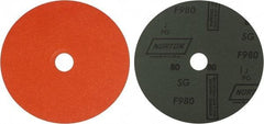 Norton - 7" Diam 7/8" Hole 80 Grit Fiber Disc - Ceramic, Series R980P - Industrial Tool & Supply