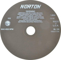Norton - 9" Aluminum Oxide Cutoff Wheel - 0.063" Thick, 1-1/4" Arbor, 4,025 Max RPM, Use with Stationary Tools - Industrial Tool & Supply