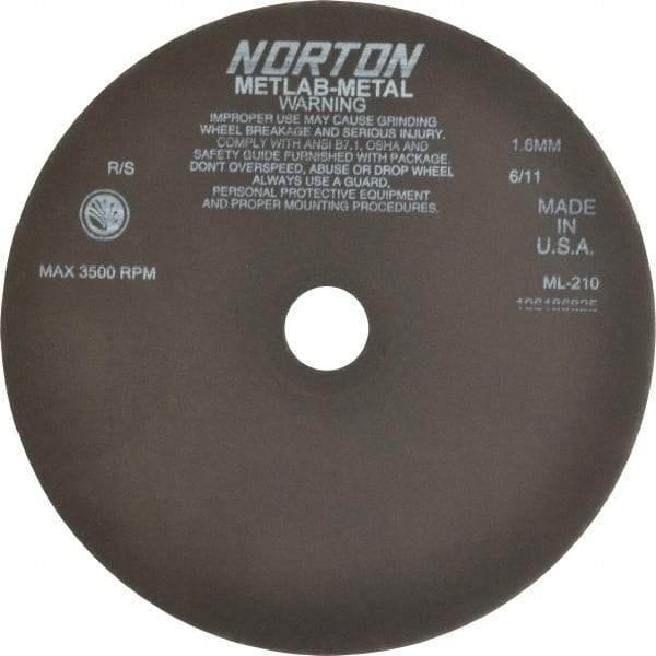 Norton - 10" Aluminum Oxide Cutoff Wheel - 0.063" Thick, 1-1/4" Arbor, 3,500 Max RPM, Use with Stationary Tools - Industrial Tool & Supply