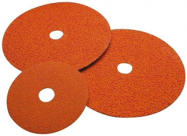 Norton - 9-1/8" Diam 7/8" Hole 36 Grit Fiber Disc - Medium Grade, Ceramic, Series R980P - Industrial Tool & Supply