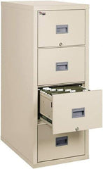 FireKing - 17-3/4" Wide x 52-3/4" High x 31-5/8" Deep, 4 Drawer Pedestal - Steel, Parchment - Industrial Tool & Supply