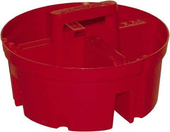 Bucket Boss - Red Plastic Bucket Organizer - 10" Diam x 6" High - Industrial Tool & Supply