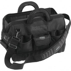 Bucket Boss - 17 Pocket Black Ballistic Polyester Tool Bag - 18" Wide x 12" Deep x 13" High - Industrial Tool & Supply